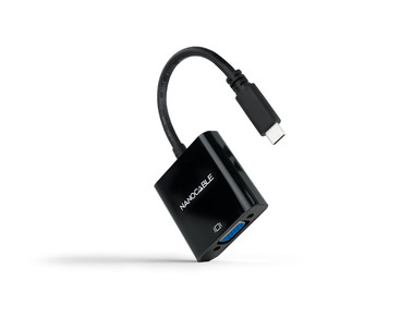 CONVERSOR USB-C A VGA. ALUMINIO 10 CM NEGRO NANOCABLE