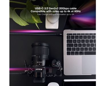 CABLE TYPE-C A TYPE-C USB 3.2 GRIS/NEGRO 1.5M NANOCABLE