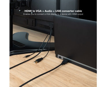 CONVERSOR HDMI A VGA + AUDIO + USB 1.8 M NEGRO NANOCABLE