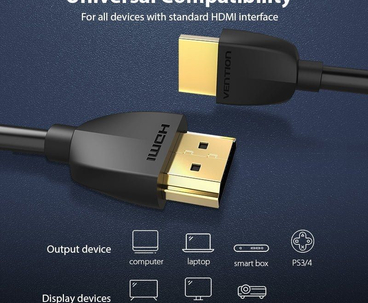 CABLE HDMI V2.0 4K M-M PORTATIL 10 M NEGRO VENTION